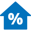 House with percentage sign