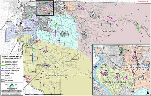 Map of Community Road Fund projects