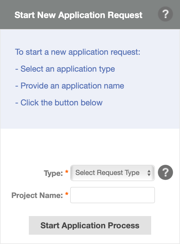 Start new application request