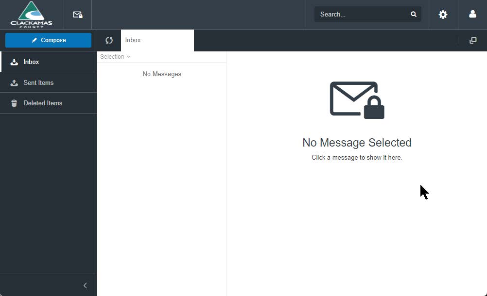 Screenshot of Mimecast Secure Messaging Service email client inbox