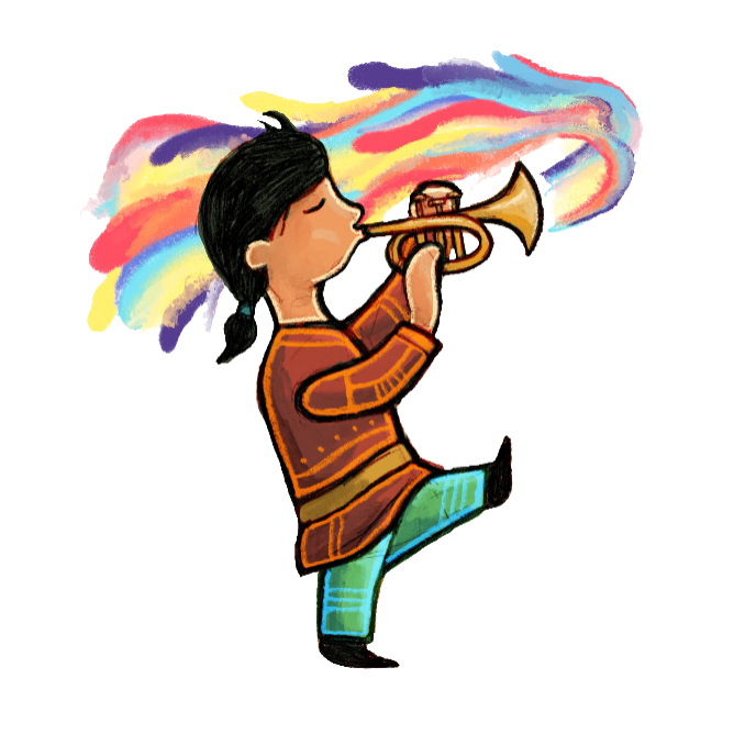 child playing a horn