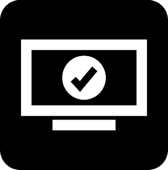 Computer screen with checkmark