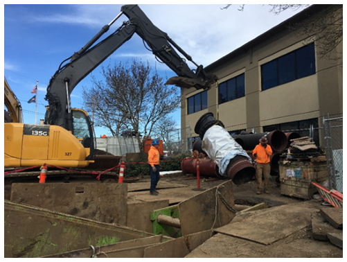 pipe removal as part of the Intertie 2 Force Main and Pump Station Expansion Project