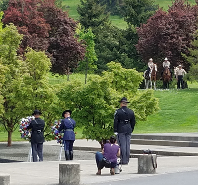 Clackamas County Sheriff's Posse attending a memorial service