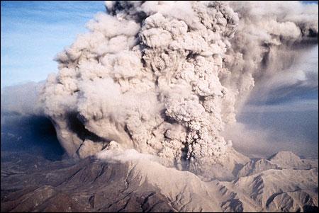 Erupting volcano