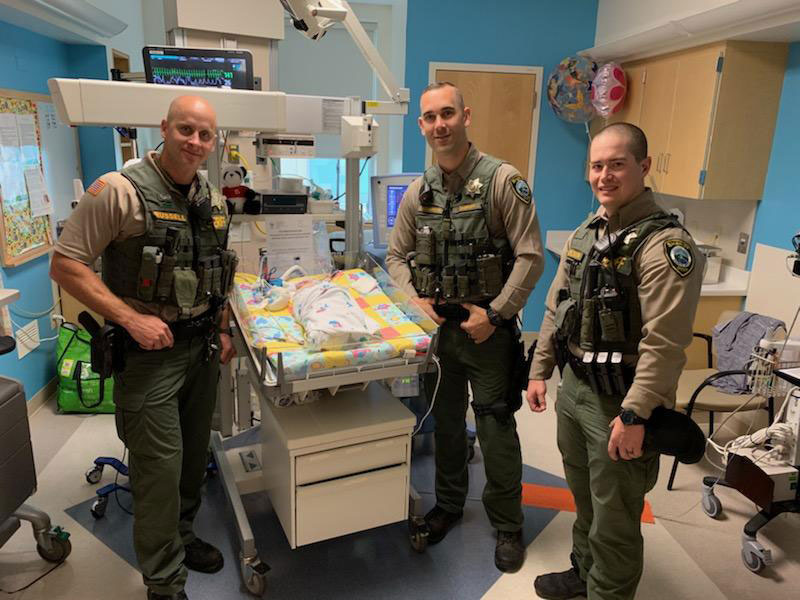 Deputies visit newborn in hospital