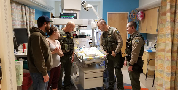 Deputies visit newborn in hospital