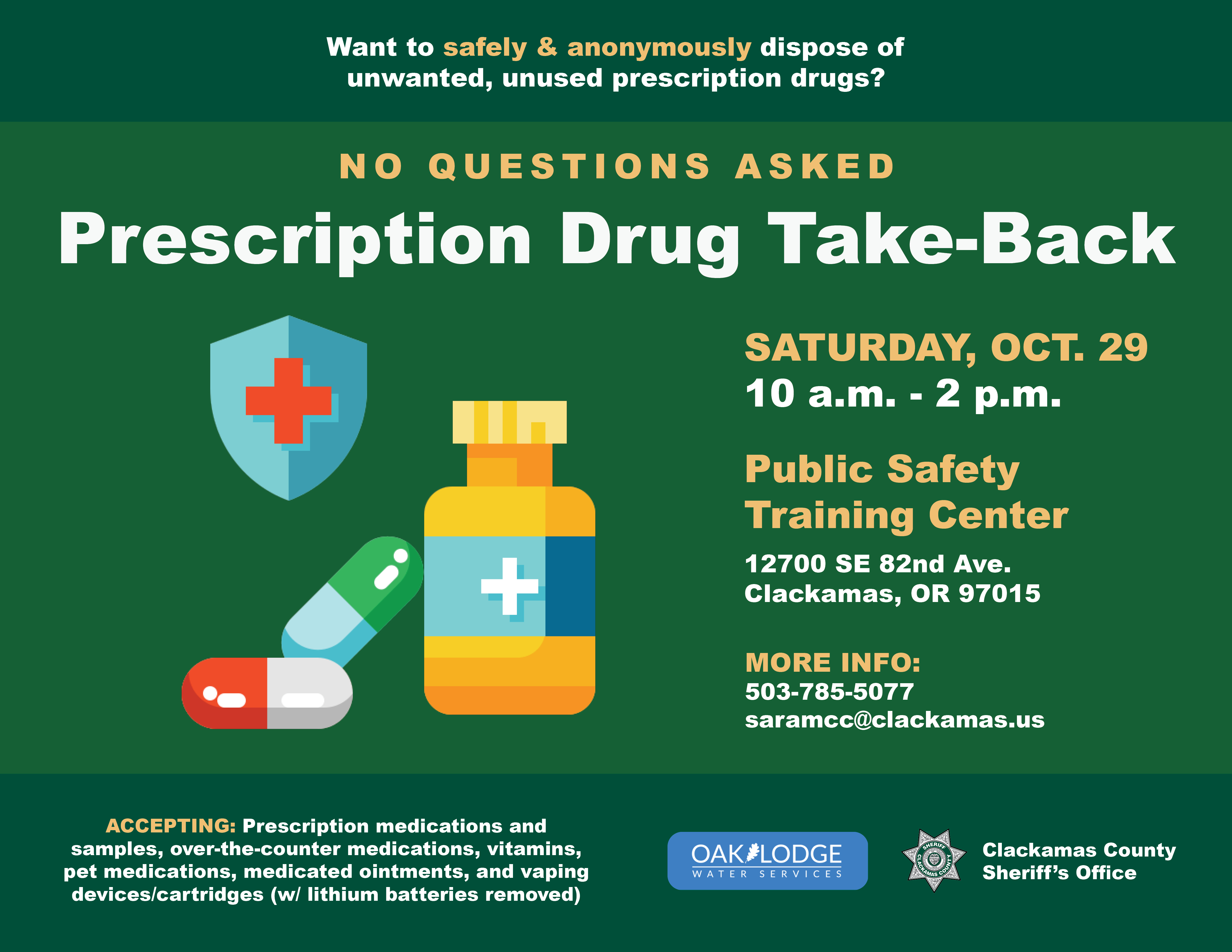 lsquo;Pills Can Kill’ prescription drug take back event