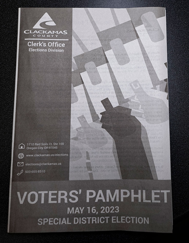 Photo of an election pamphlet