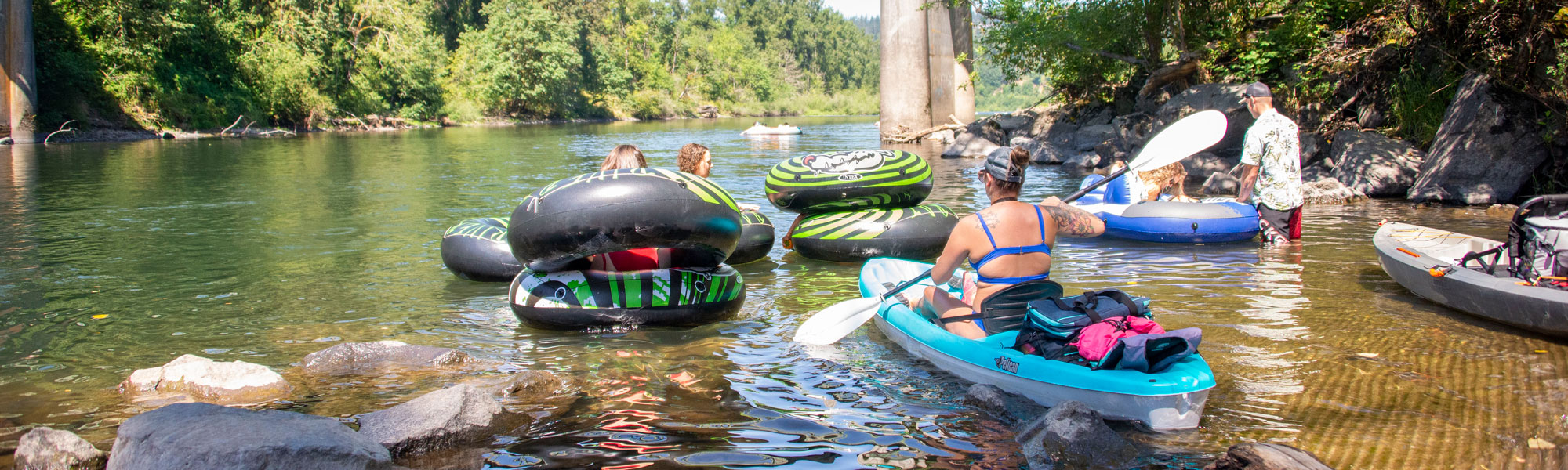 Park-goers gearing up to float down the river at Barton Park