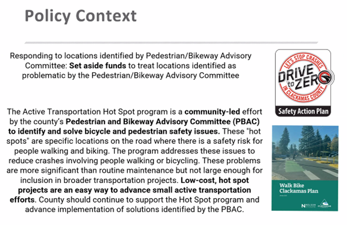 Presentation slide about policy context