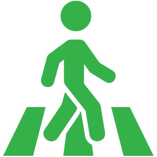 Pedestrian crossing the street