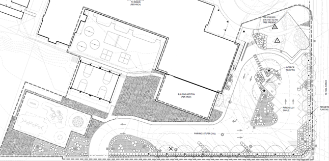 Schematics of landscaping plan