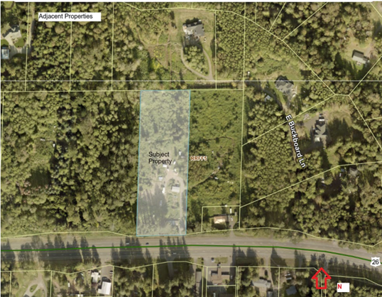 Subject property and adjacent properties