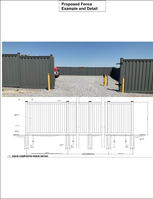 Proposed fence example and detail