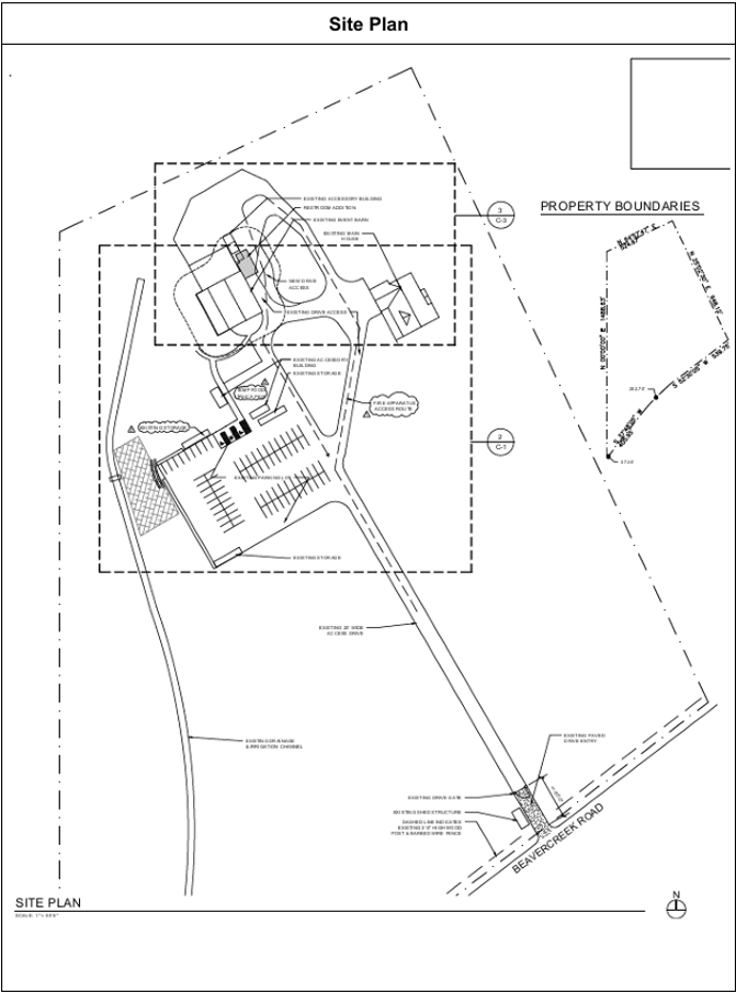 Aerial view of site plan