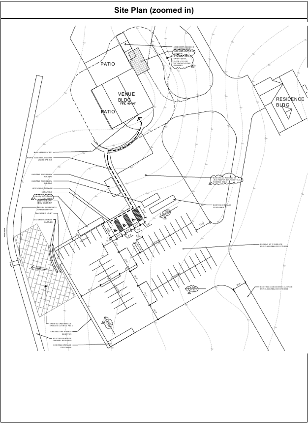 Aerial view of site plan, zoomed in to property boundaries