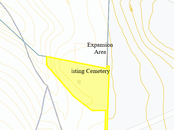 Geological map showing existing cemetary