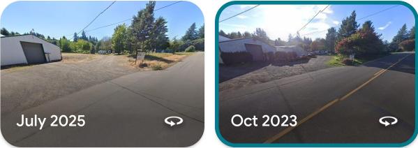Image showing same area in July 2025 and October 23