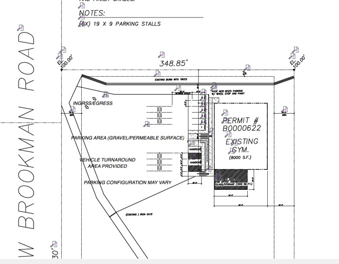 Parking plan with notes