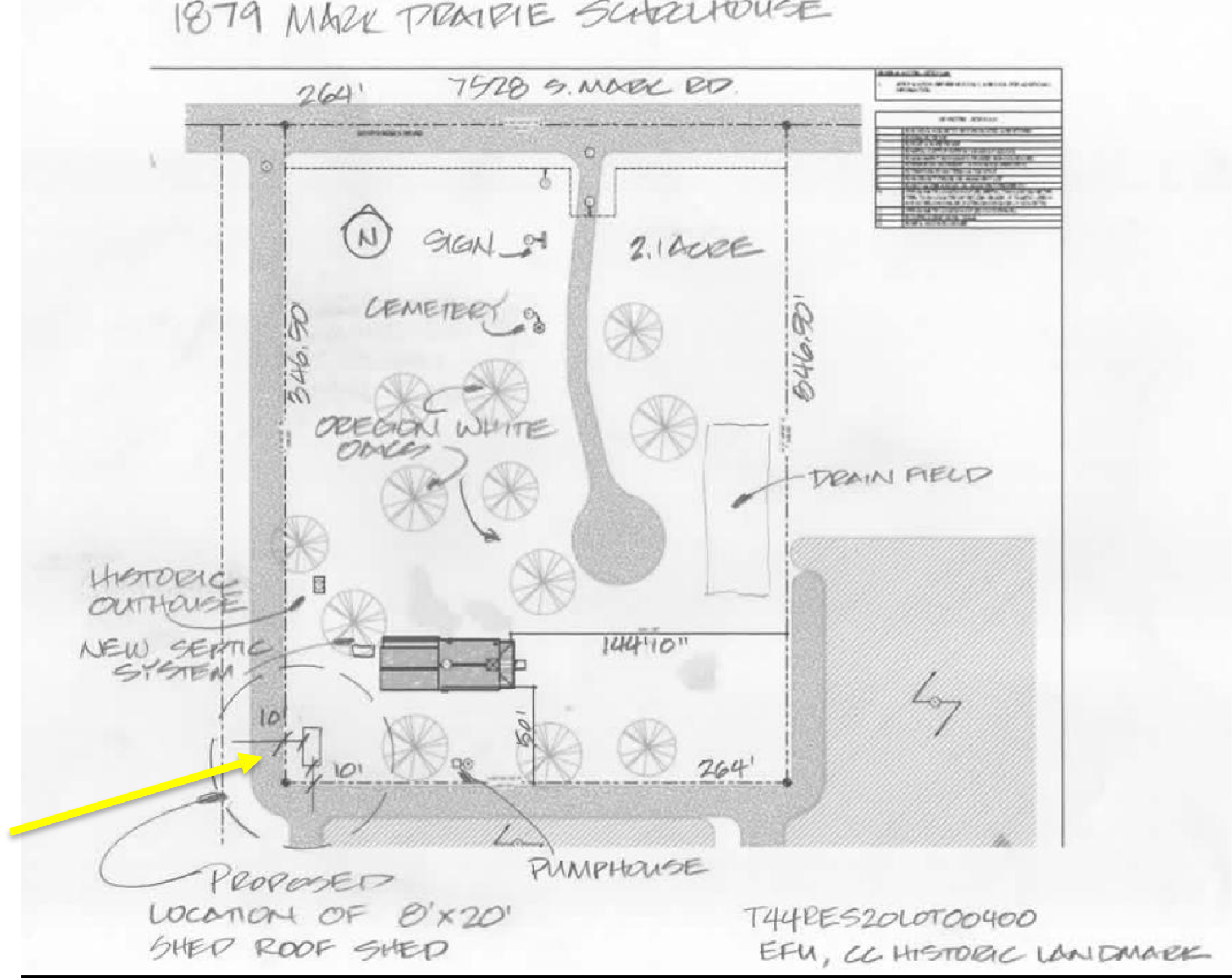 Hand drawn site plan
