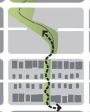 Illustration showing greenery between properties