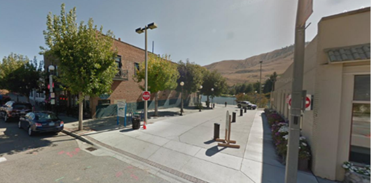 Walking path between buildings