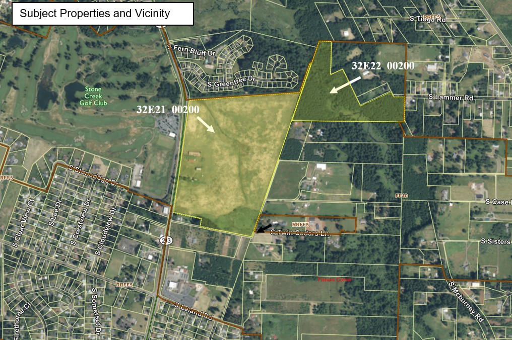 Map showing the areas E2E21 00200 and 32E22 00200