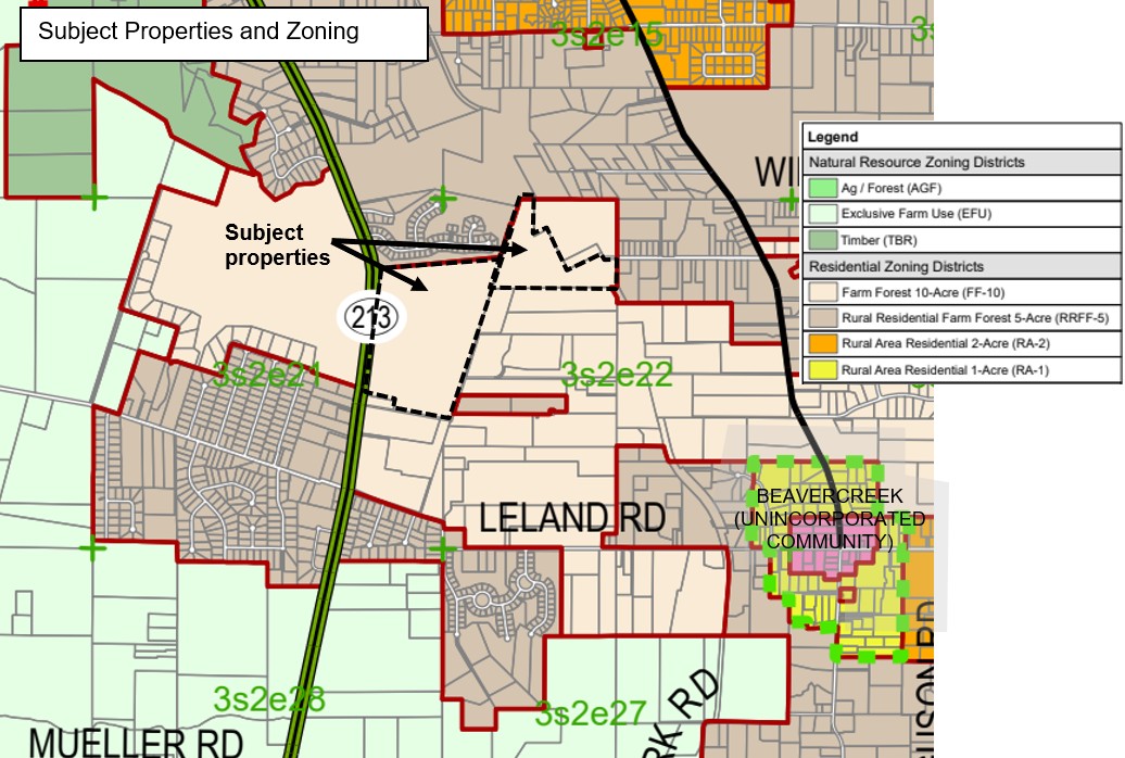 Map showing the zoning of E2E21 00200 and 32E22 00200