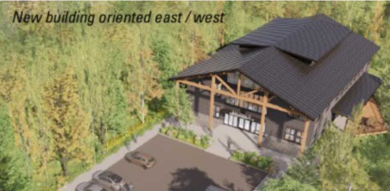 New building oriented east/west