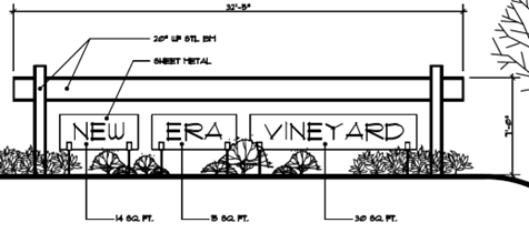 Drawing of the New Era Vineyard sign