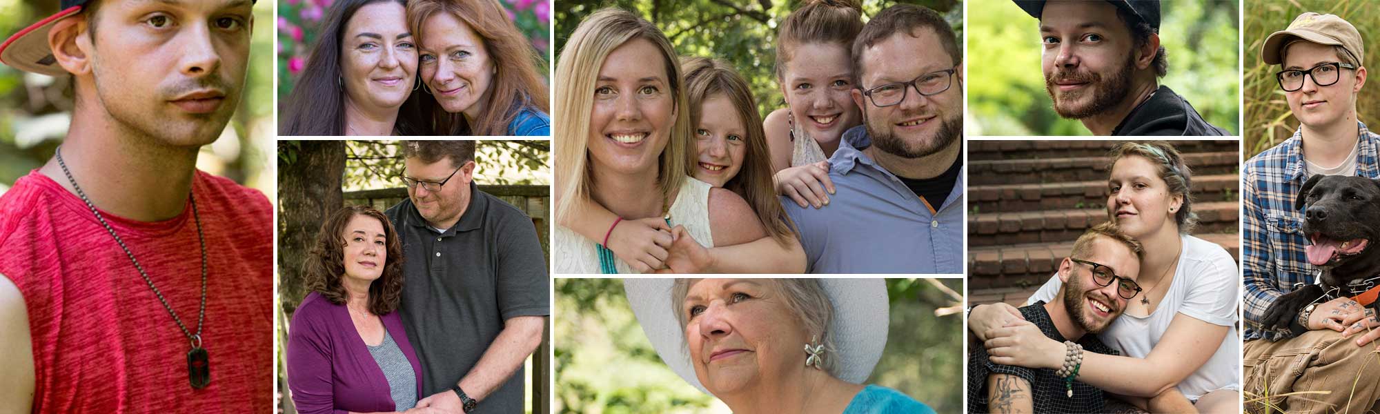 Photos of survivors who have shared their stories