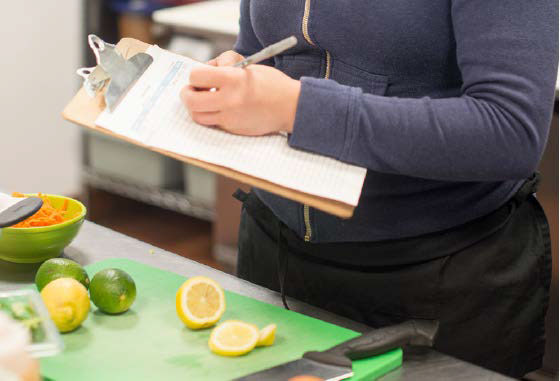 Woman with a clipboard