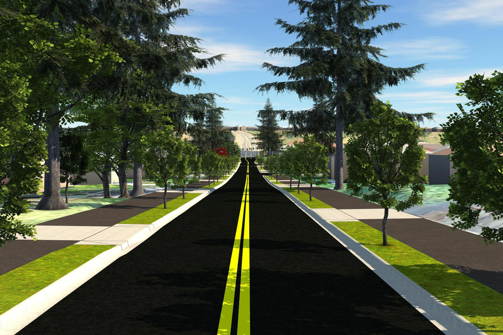 Drawing of proposed new typical roadway section