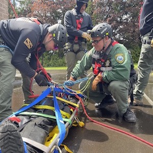 Ropes training with water rescue team