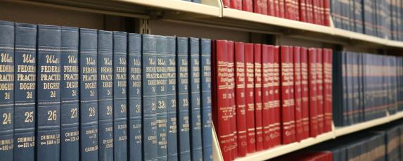 Legal books on a shelf