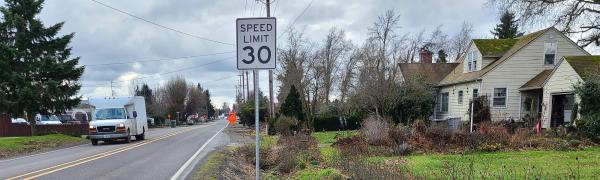 view of Barlow Road radar sign installation