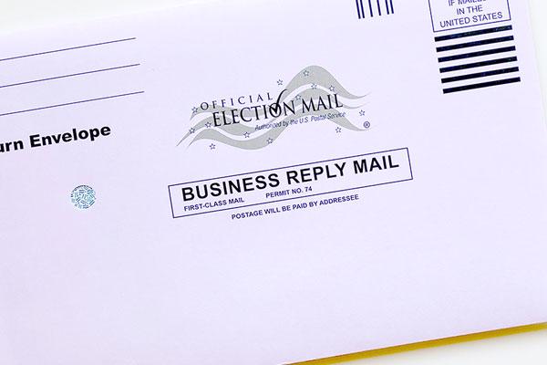 Ballot envelope to be mailed.