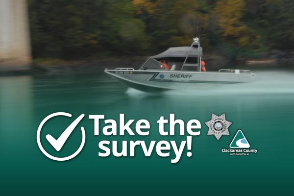 Sheriff's boat on the river with the text What does safety mean to you?