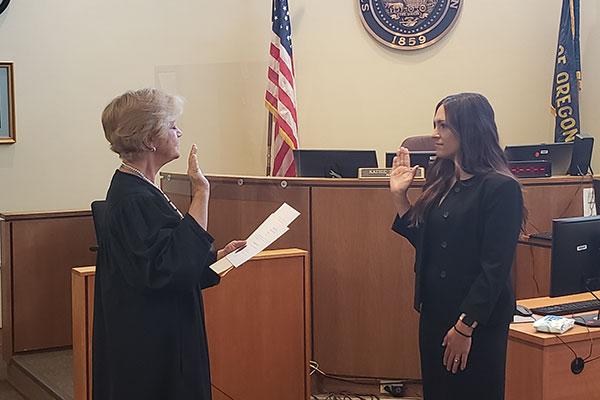 Swearing in of Deputy District Attorney Randi Schmidt