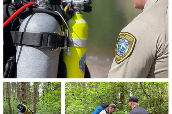 Dive Team deploys gear to search Sandy River for subject