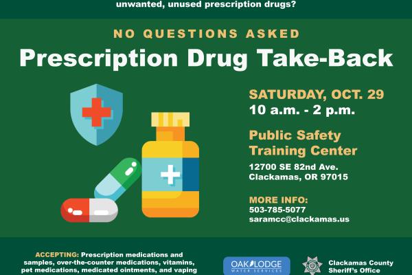 No-questions-asked 'Prescription Drug Take-Back' set for Saturday, Oct. 29 at PSTC