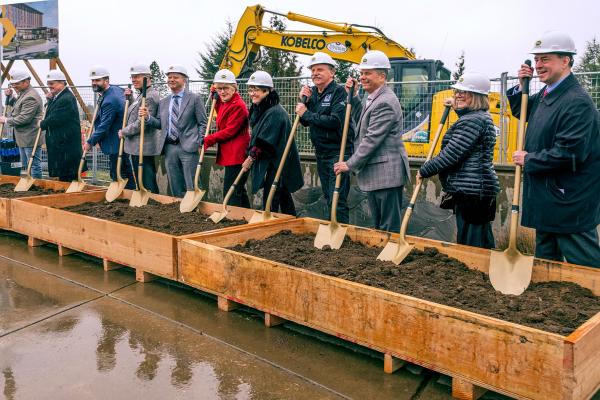 Dignitaries at courthouse groundbreaking