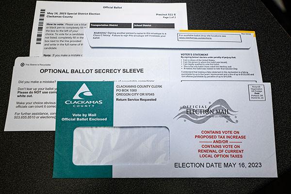 Ballot with envelope