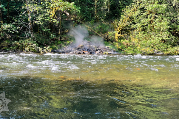 Image of Austin Hot Springs along the Clackamas River.