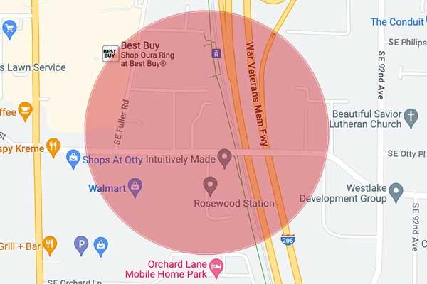 Map of vicinity of Otty Road fire