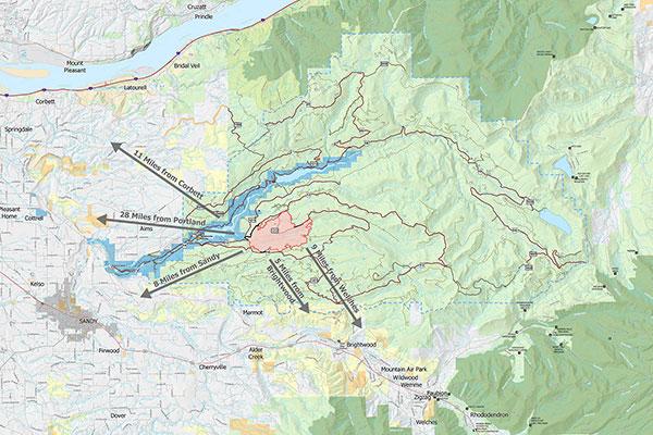 Camp Creek Fire map
