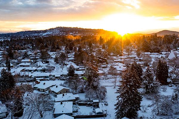 Sunrise drone photos from Milwaukie