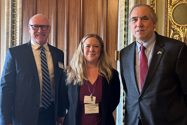 Clackamas County District Attorney John Wentworth, Clackamas Women’s Services Executive Director Melissa Earlbaum, and States Senator Jeff Merkley
