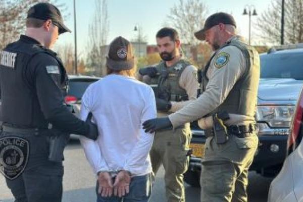 Theft suspect being arrested in Wilsonville
